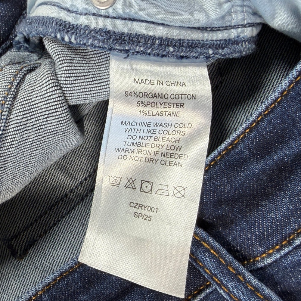 Quince Organic Cotton High Rise Wide Leg Jeans Dark Wash Womens Size 25 CZRY001 - Picture 3 of 11